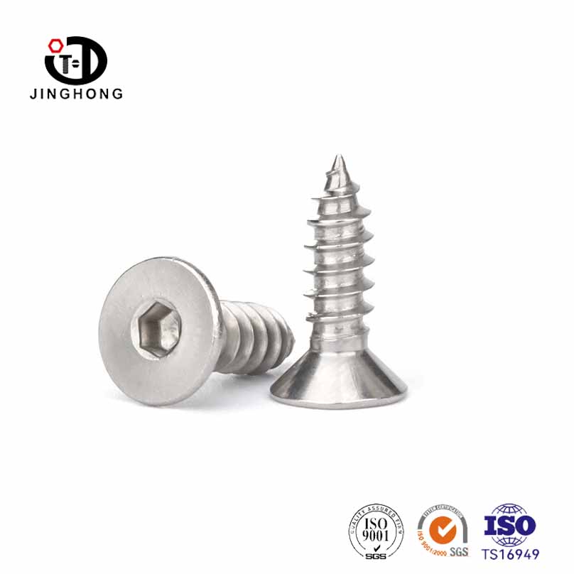 Rostfritt stål platthuvud hex socket cap self Tapping skruv